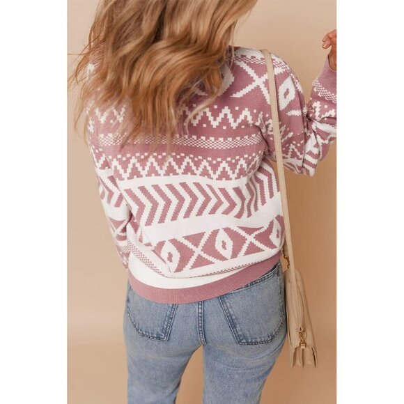 Womens Sweaters Casual Lightweight Round Neck Colorblock Striped Sweaters Long - Picture 3 of 6